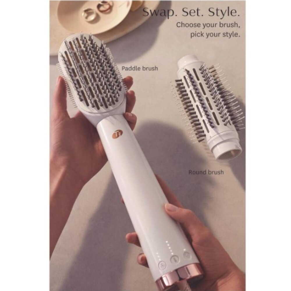 T3 AireBrush Duo Interchangeable Hot Air Blow Dry Brush with Two Attachments - Picture 3 of 12